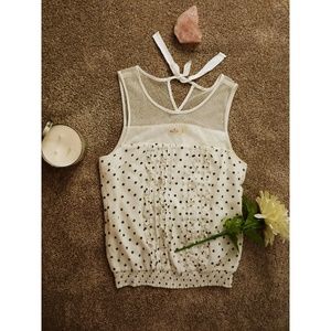 White And Polka dot Hollister Top!